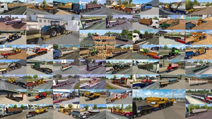 Overweight Trailers And Cargo Pack V11.9.1 ETS2 1.48