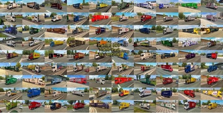Painted Bdf Traffic Pack V15.0 ETS2 1.48