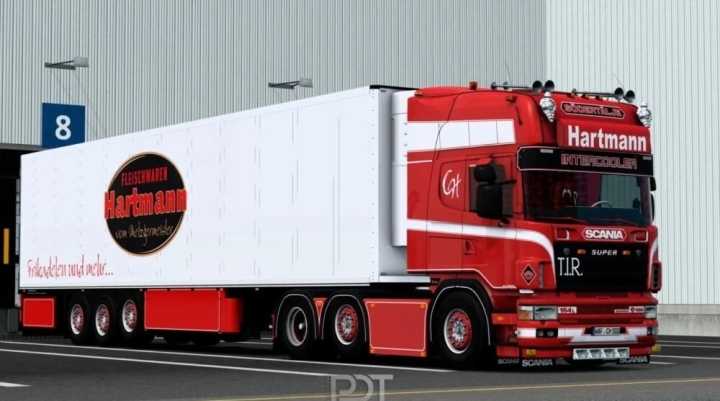 Scania 164L 580 + Trailer Hartmann V2.0 ETS2 1.48