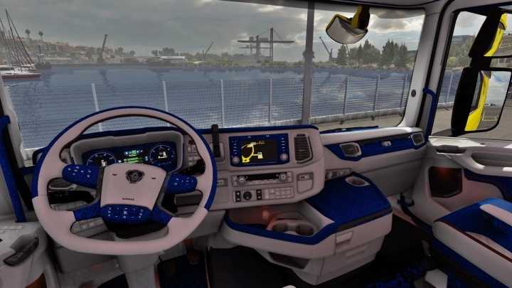 Scania Next Gen White – Blue Lux Interior ETS2 1.48