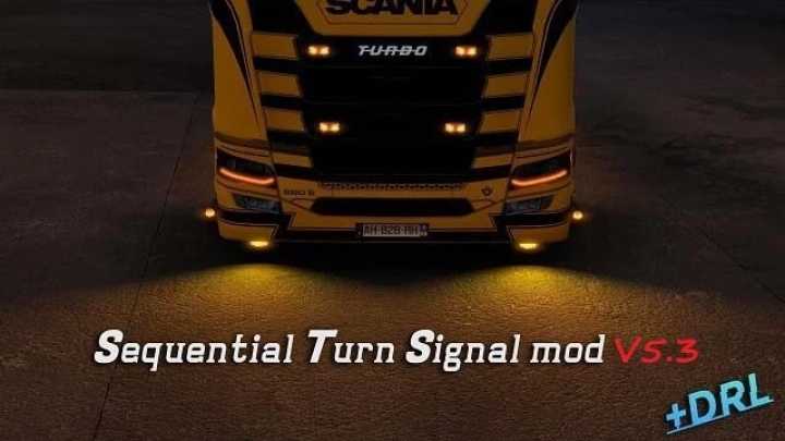 Sequential Turn Signal Mod For Ng Scania V5.3 ETS2 1.48