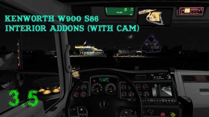 Kenworth W900 S86 – Interior Addons (With Cam) ATS 1.48