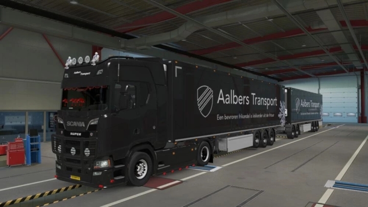 Aalbers Transport Scs Scania Ng Truck + Trailer Skin ETS2 1.48
