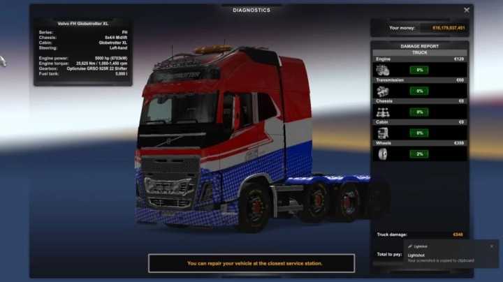 Engine + Transmission Pack (Engine 5000Hp + Gearbox 22 Shifter) ETS2 1.48