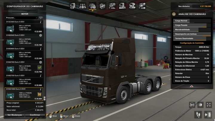 Engine Volvo Fh16 2009 1000Hp ETS2 1.48