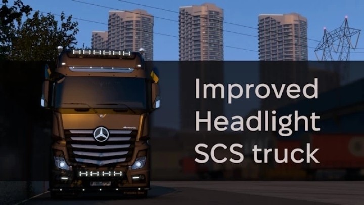 Improved Headlight For Scs Trucks V1.1 ETS2 1.48