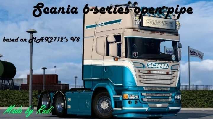 Scania 6-Series V8 Open Pipe V1.0 ETS2 1.48