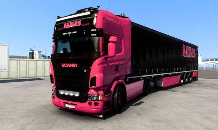 Scania Rjl + Trailer Samax Sasha Maxeane Transport Skin ETS2 1.48