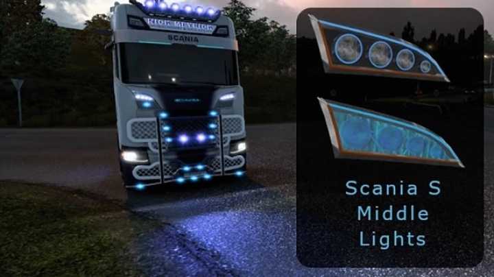 Scania S Middle Lights Blinkers Built-In ETS2 1.48