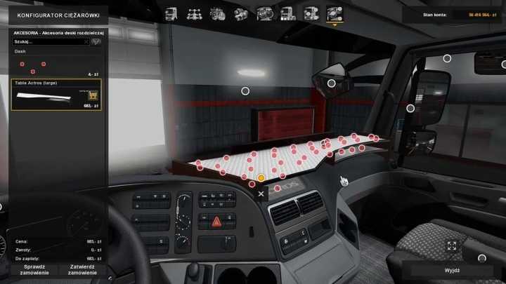 Table & Wind-Shield Set For Actros Mp3 V1.23 ETS2 1.49