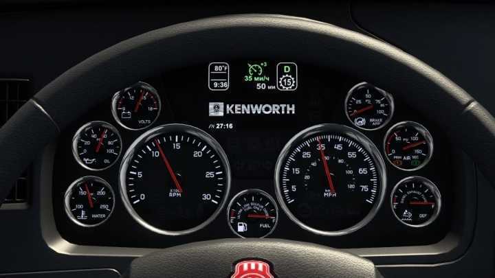 Kenworth W990 Improved Dashboard V1.1 ATS 1.49