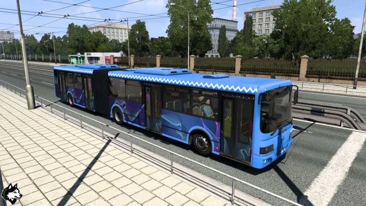 Articulated Bus Liaz In Traffic For Russia V1.0 ETS2 1.49