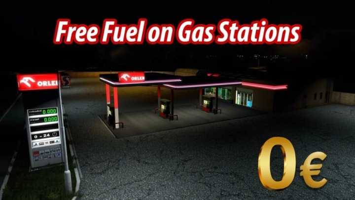 Free Fuel On Gas Stations ETS2 1.49