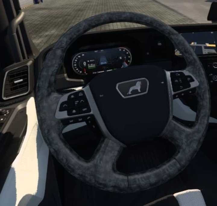 Руль серого цвета для грузовика MAN 2020 в игре Euro Truck Simulator 2 ...