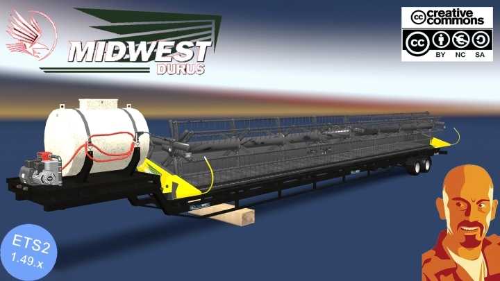 Midwest Durus Combines Headers Trailers ETS2 1.49