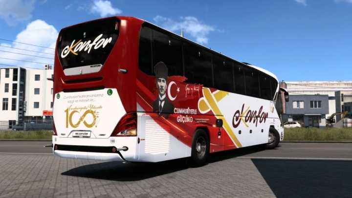Neoplan Tourliner 13M Euro 6 Konfor Turizm Cumhuriyetle Güclü100 Skin V2.0 ETS2 1.49