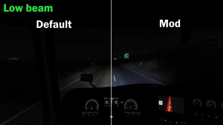 Improved Headlight For Scs Trucks V1.01 ATS 1.49