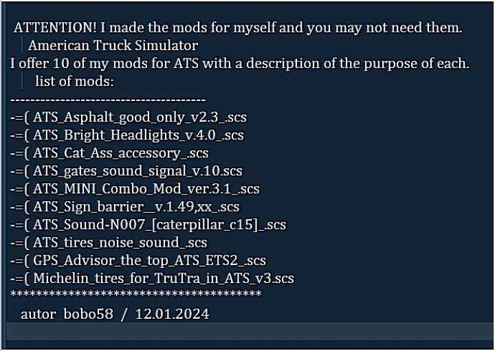 My 10 Mods ATS 1.49