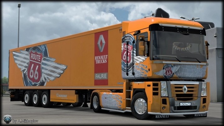2K 4K Renault Magnum Route 66 Multicolor Combo Skin V1.0 ETS2 1.49