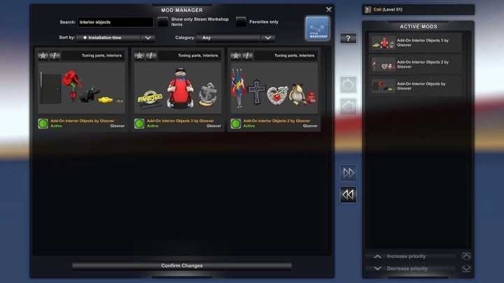 Add-On Interior Object 1-2-3 Bundle Pack ETS2 1.49