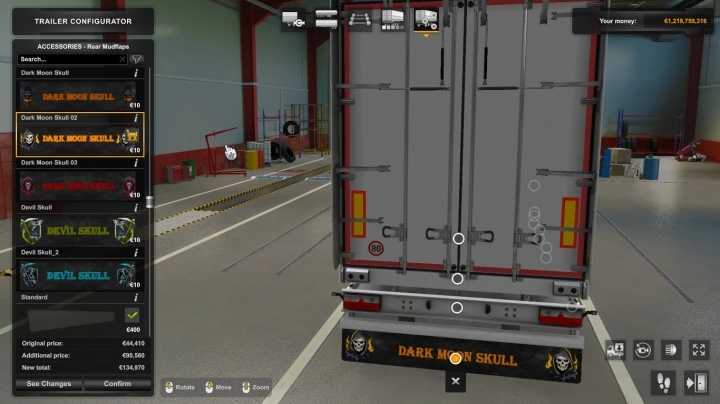 Box Trailer Skull Mudflaps ETS2 1.49
