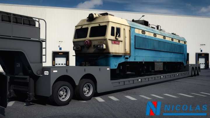 Nicolas Tractomas Tr8X8 + Multi-Axle Line Large Load Trailer ETS2 1.49