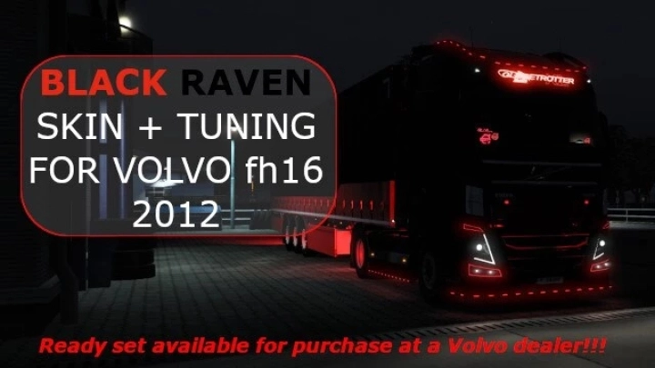 Black Raven – Skin + Tuning Volvo Fh16 2012 V1.0 ETS2 1.49