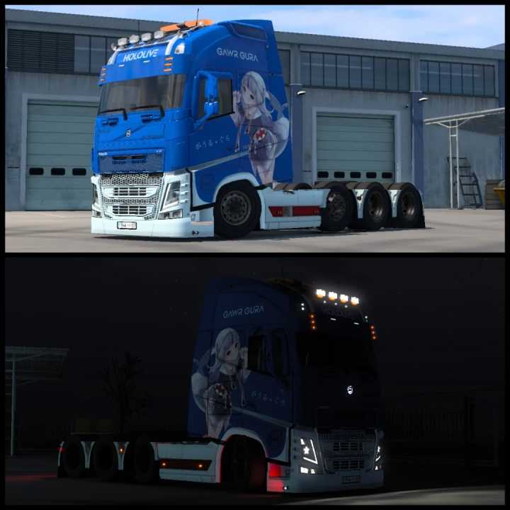 ETS2 – Gawr Gura Skin For Pendragon Volvo Fh12/16 (1.49)