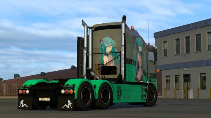 ETS2 – Hatsune Miku Skin For Overfloater Kenworth K100-E V1.0 (1.50)