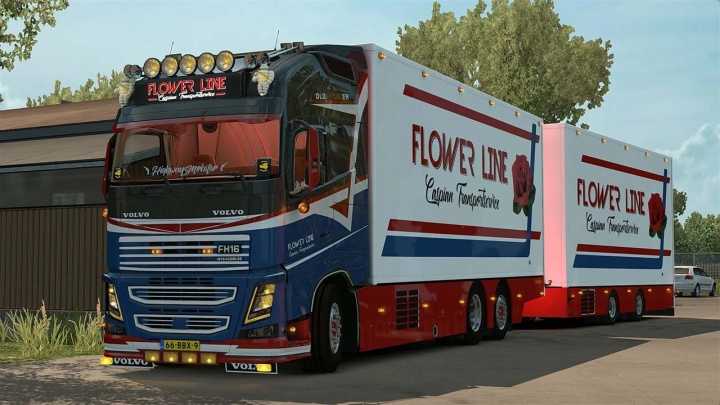 ETS2 – Volvo Fh16 Tandem Flower Line V1.0 (1.49)