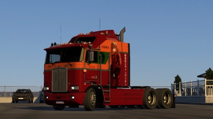 ETS2 – Asuka Langley Skin For Overfloater Kenworth K100-E V1.0 (1.49)
