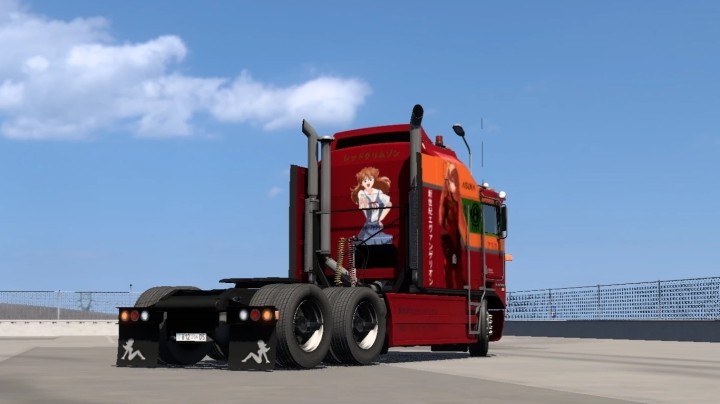 ETS2 – Asuka Langley Skin For Overfloater Kenworth K100-E V1.0 (1.49)