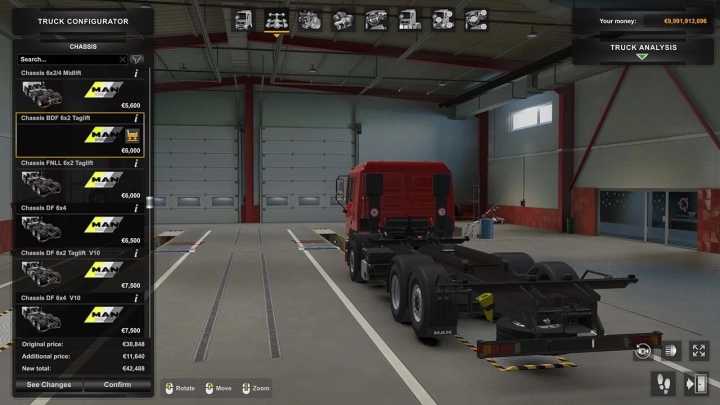 ETS2 – Man F2000 Bdf Exclusive Chassis+Tuning Mod V1.5.7 (1.50)