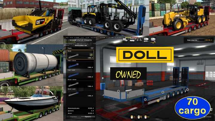 ETS2 – Ownable Overweight Trailer Doll Panther V1.4.18 (1.50)