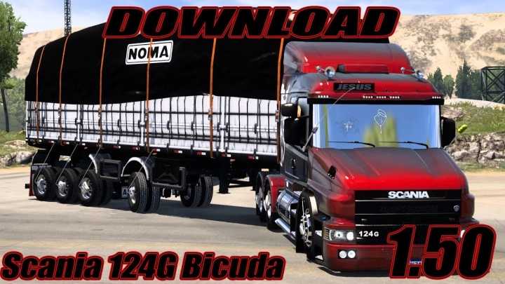 ETS2 – Scania 124G Bicuda + Interior + Trailer V2.0 (1.50)