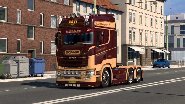 ETS2 – Scania 2016 R-S Bordeaux Red & Beige (Truck Skin Only) (1.50)