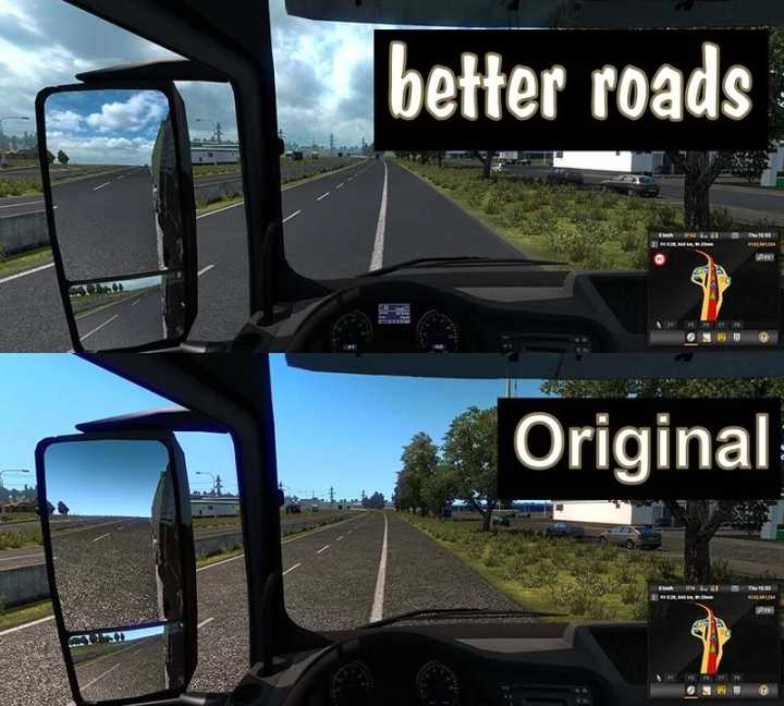 ETS2 – Better Roads For Old Maps V0.2 (1.50)