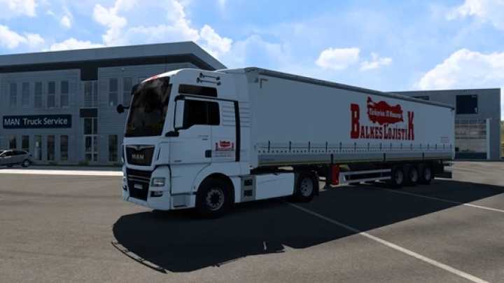 ETS2 – Balkes Logistic Skinpack For Man Tgx E6 Scs&Tirsan Curtain Trailer V1.0 (1.50)