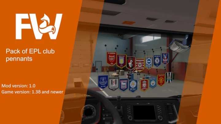 ETS2 – Pack Of Pennants Of Epl V1.0 (1.50)