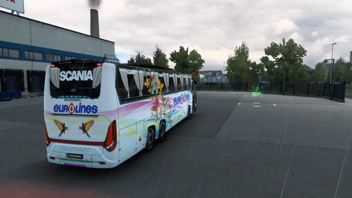 ETS2 – Scania Touring Euro Line Professional Bus Skin With Bus Mods (1.50)