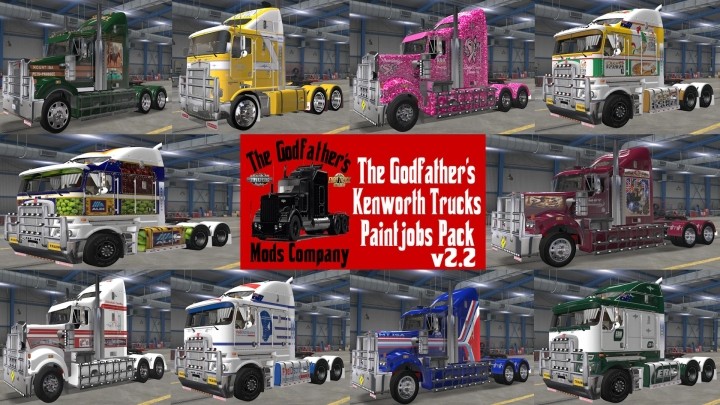 ATS – The Godfathers Kenworth Paintjob Pack V2.2 (1.50)