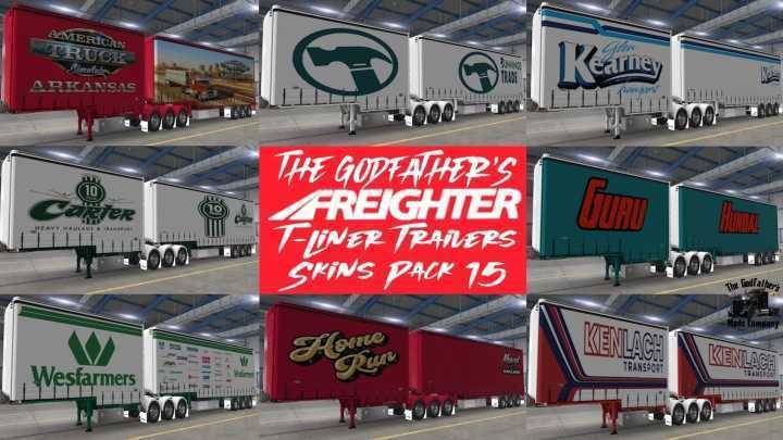 ATS – The Godfathers Freighter T Liner Trailer Skins Pack 15 V1.0 (1.51)