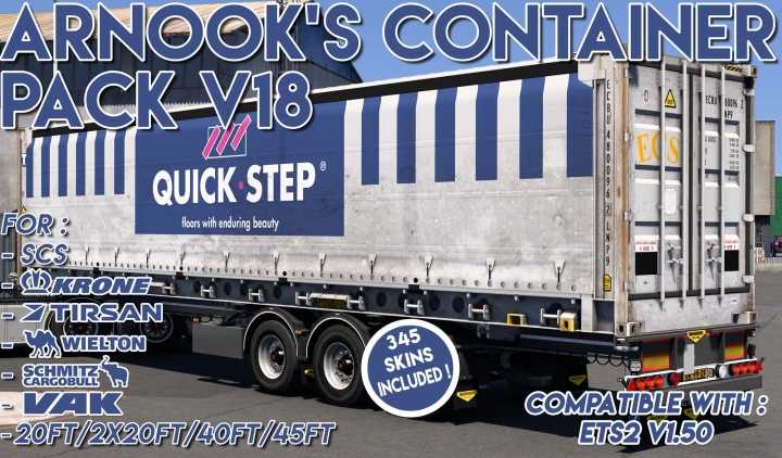 ETS2 – Arnooks Container Pack Update 9/6/24 V18 (1.50)