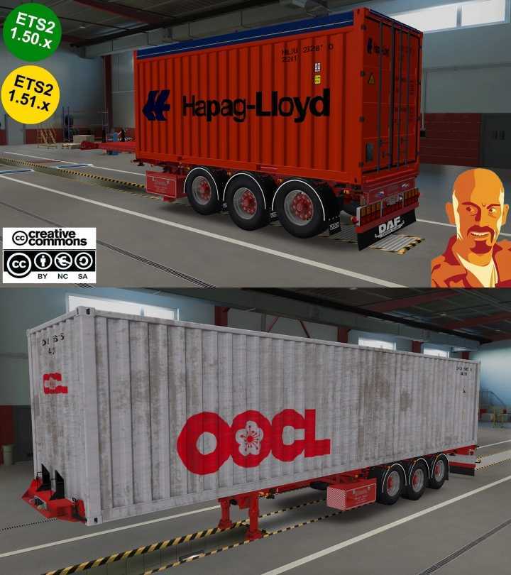 ETS2 – Daf Xf95 Weeda + D-Tec Trailers (Exclusive Mod) (1.51)