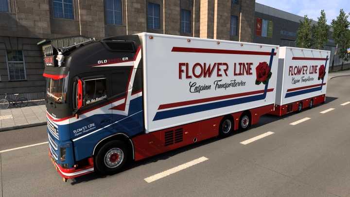 ETS2 – Volvo Fh16 Flower Line + Bdf Trailer V3.0 (1.51)