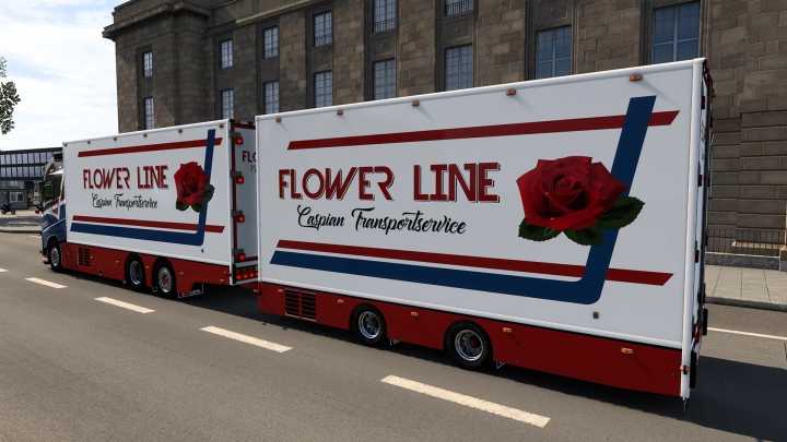 ETS2 – Volvo Fh16 Flower Line + Bdf Trailer V3.0 (1.51)