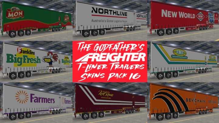 ATS The Godfathers Freighter T-Liner Trailer Skins Pack 16 V1.0 (1.52)