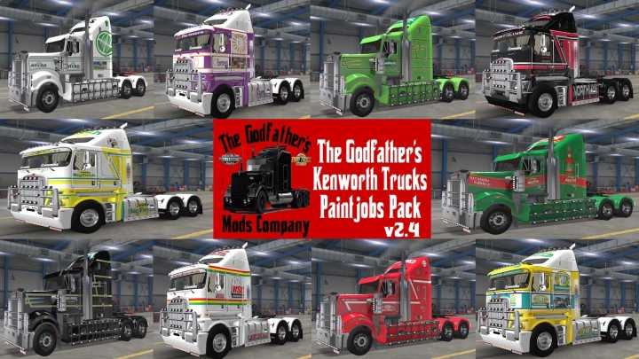 ATS The Godfathers Kenworth Trucks Skins Pack V2.4 (1.52)