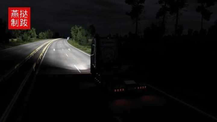 ETS2 – Enhanced Headlight Brightness For All Truck (1.51)