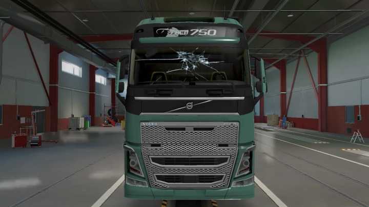 ETS2 Mud And Glass Marks On The Windscreen (1.51)